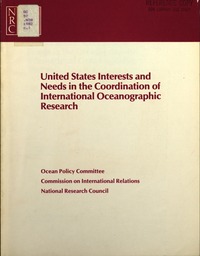 United States Interests and Needs in the Coordination of International Oceanographic Research
