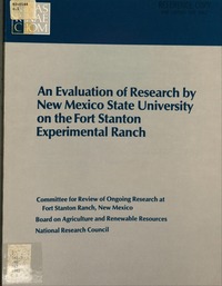 An Evaluation of Research by New Mexico State University on the Fort Stanton Experimental Ranch: A Report