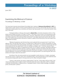 Examining the Mistrust of Science: Proceedings of a Workshop–in Brief