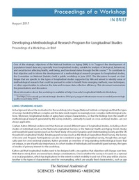 Developing a Methodological Research Program for Longitudinal Studies: Proceedings of a Workshop—in Brief