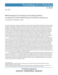 Methodologies for Evaluating and Grading Evidence: Considerations for Public Health Emergency Preparedness and Response: Proceedings of a Workshop—in Brief