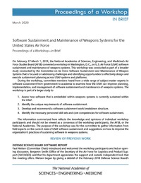 Software Sustainment and Maintenance of Weapons Systems for the United States Air Force: Proceedings of a Workshop–in Brief
