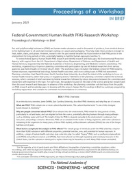 Federal Government Human Health PFAS Research Workshop: Proceedings of a Workshop–in Brief