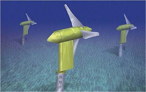 FIGURE 3.8 Verdant Power’s 35 kW turbine design for converting tidal currents into electricity.