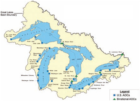 U.S. and Binational Great Lakes Areas of Concern.