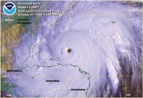 FIGURE 7.3 Hurricane Mitch. SOURCE: NOAA (1998).