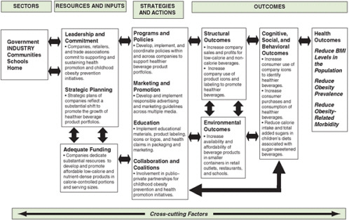 FIGURE 6-3 Evaluation framework for industry efforts to develop low-calorie and nutrient-dense beverages and promote their consumption by children and youth.