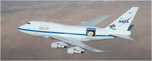 FIGURE 5.1 The modified 747 SP SOFIA aircraft. The telescope door aft of the wing was successfully tested in the fully open position shown here on December 18, 2009. SOURCE: Courtesy of NASA.