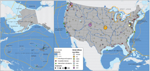 FIGURE 4.1 NOAA offices and sites around the country