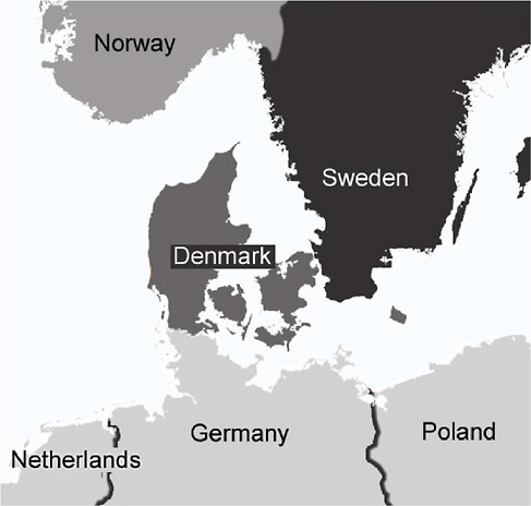 FIGURE 14-8 Neighboring Nordic countries with a 3-year difference in life expectancy: A few miles of water separate Denmark and Sweden.