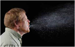 Evidence for why it is important to cover your mouth when you sneeze.