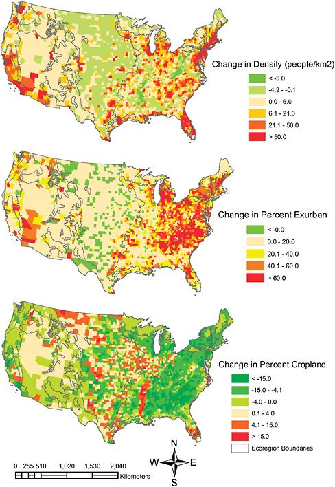 FIGURE A2-1 Land-use patterns in the last 50 years in the United States.