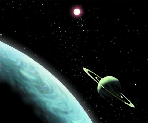 An artist's rendition of what this extrasolar system might look like